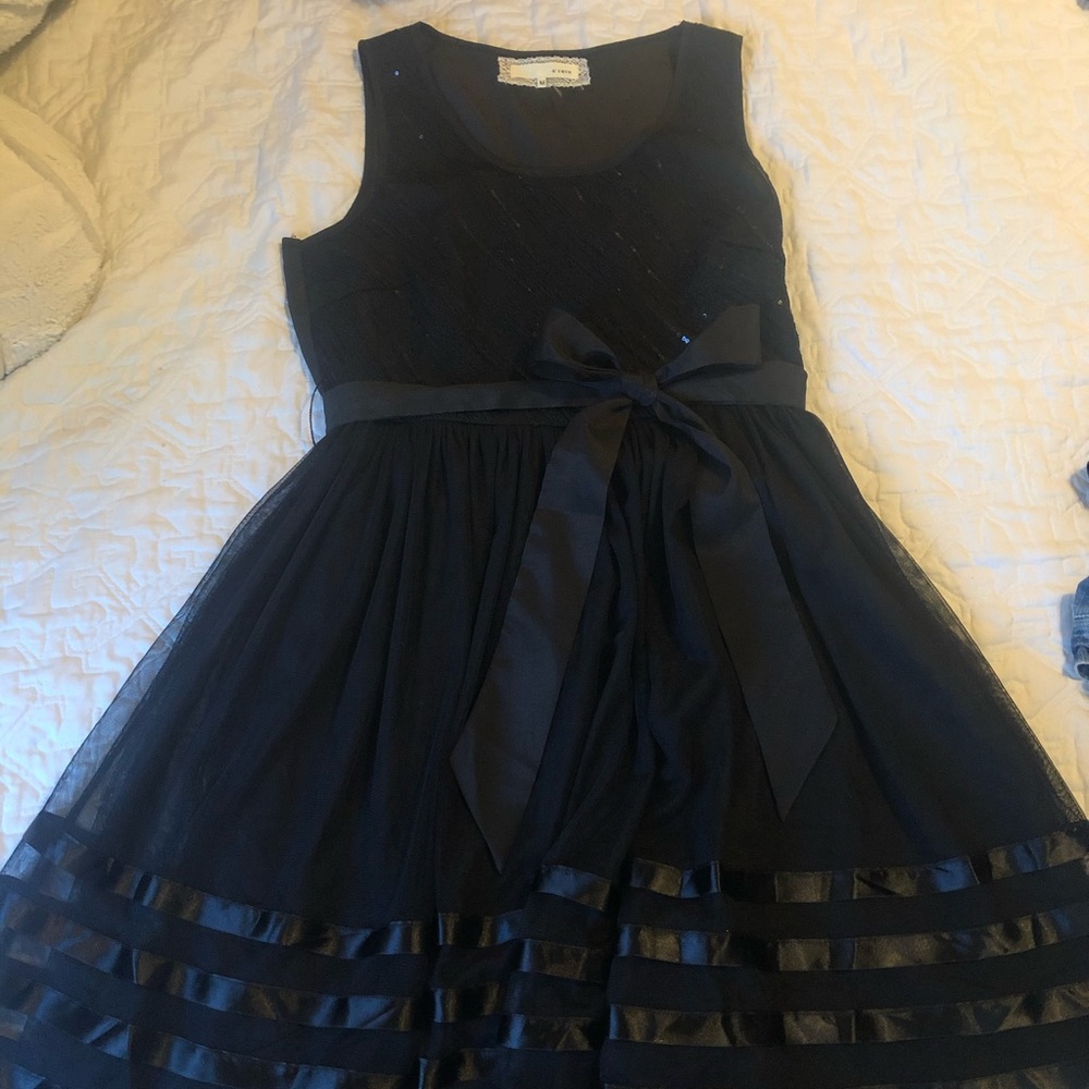Altard state black dress medium tulle sheer cute